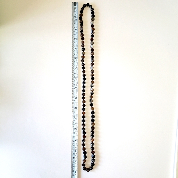 Gray smoky Agates beads Natural Stone Beads Necklace - Picture 2 of 6